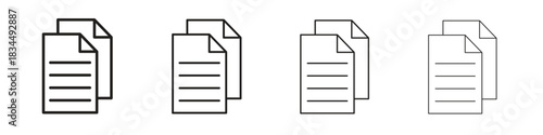 Files icons, Set of linear icons. Black linear palm icons