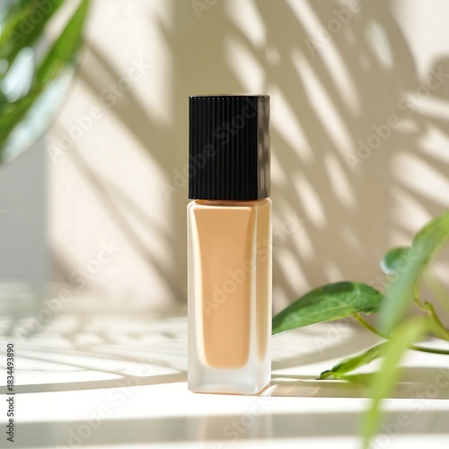 Minimalist Foundation Bottle with Black Cap 