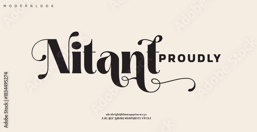 Nitant  calligraphy alphabet capital lettering a to z font family