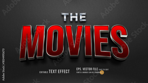 Cinematic Movie Title 3D Editable Text Effect