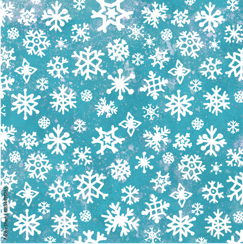 watercolor snowflake pattern