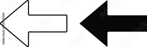 Two arrows navigation arrow pointing left silhouette. Editable Handicraft Customise Design.