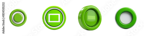 Modern green button set with glossy finish, perfect for app design and user interface elements, adding a fresh, vibrant touch, ideal for web design and interactive media