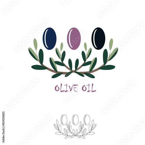 Olive oil banner packaging design element stock vector illustration for web, for print, for product design