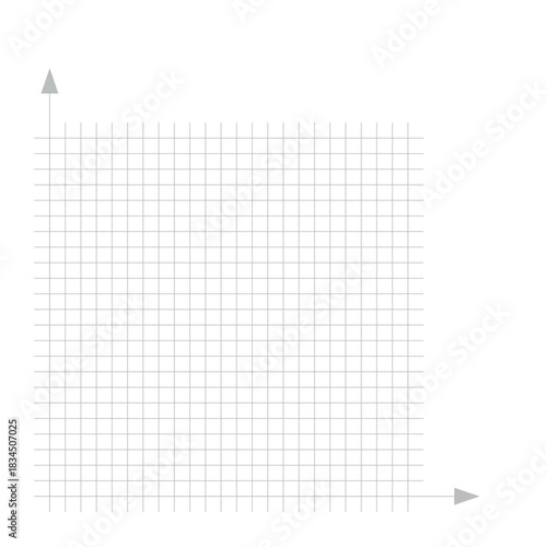 Grid paper. Mathematical graph. Cartesian coordinate system with x-axis, y-axis. Squared background with color lines. Geometric pattern for school, education. Lined blank on transparent background.