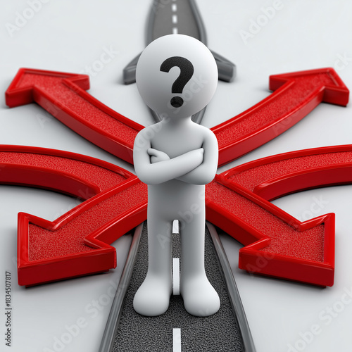 Indecisione. Quale strada prendere? Fare la scelta giusto.