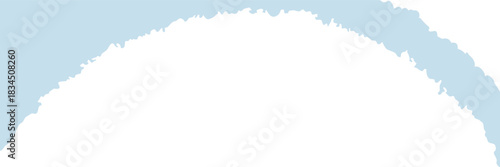 A wide curved strip of light blue snow forms a textured border that looks like the top of a snowy landscape or snow globe edge.