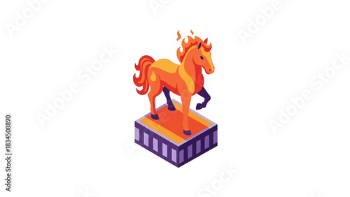 Celebrate Chinese New Year with a Fiery Zodiac Horse! Embrace the Lunar New Year spirit, symbolizing the fire element, Asian culture, and prosperity