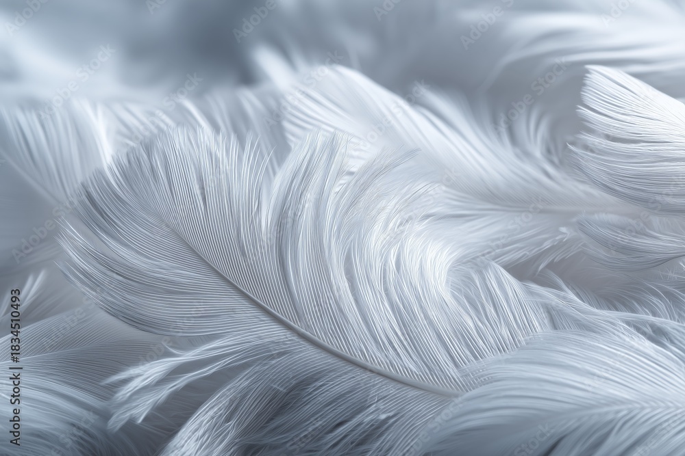 Fototapeta premium Close-Up of Soft White Feathers Texture
