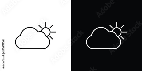 Partially cloudy icons pack set, ready to use vector