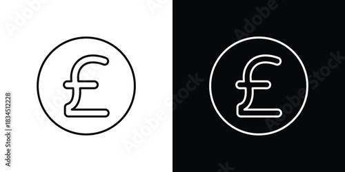 Pound icons pack set, ready to use vector