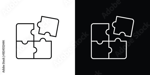 Puzzle piece icons pack set, ready to use vector