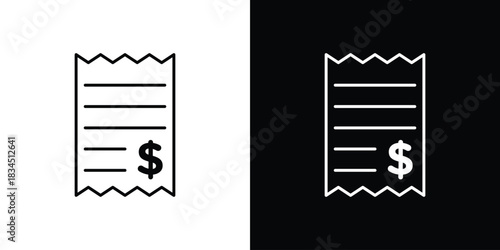 Receipt icons pack set, ready to use vector
