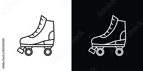 Roller skates icons pack set, ready to use vector