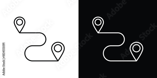 Route icons pack set, ready to use vector