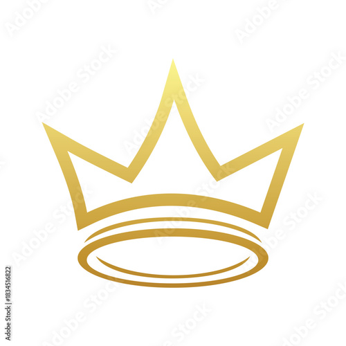 Golden crown outline icon