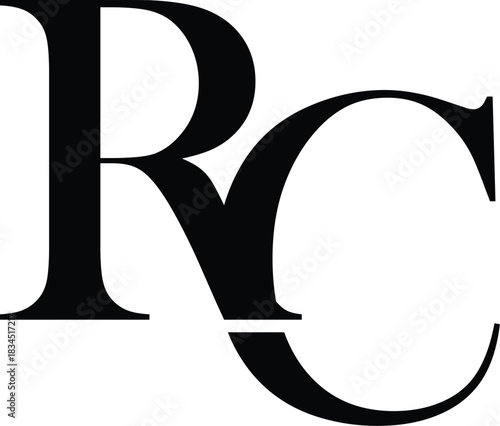 Letter RC logo design vector
