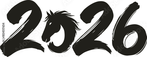 Stylish 2026 brush script text in black and golden variations