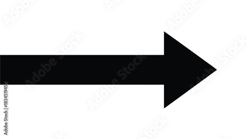 A simple black arrow pointing to the right on a white background.