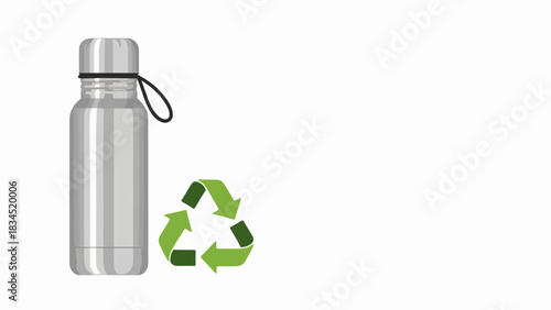 Bottle with recycling symbol illustrating 2025-11-28_image_026 (1) concept, showcasing sustainable living and environmental awareness.