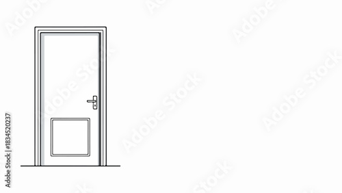Interior door with pet entrance shows home improvement needs. A simple interior door allows pets access, and its image highlights convenience and modernization.