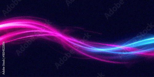 Abstract blue and purple backgrounds with glowing lines and flowing fractal wave design illustrate digital motion