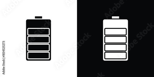 Battery icons vector. silhouette or icon or pictogram.