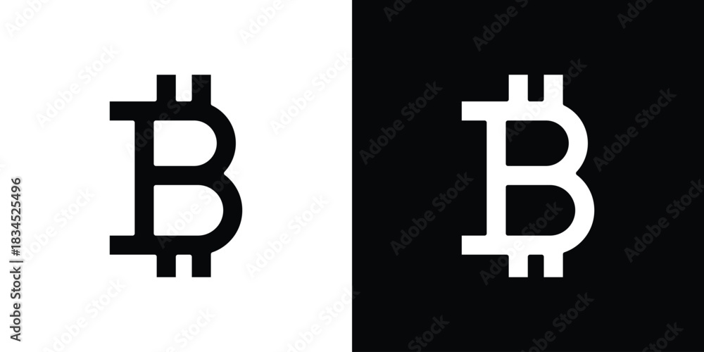 Obraz premium Bitcoin icons vector. silhouette or icon or pictogram.