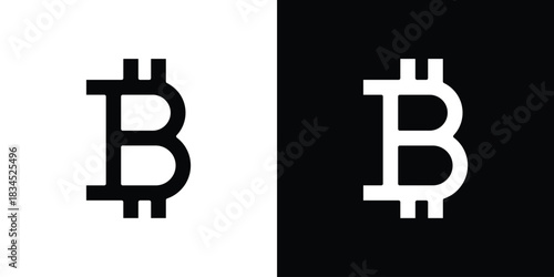 Bitcoin icons vector. silhouette or icon or pictogram.