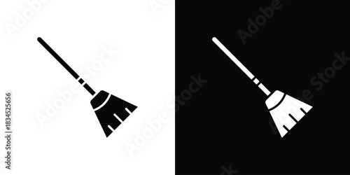 Broom icons vector. silhouette or icon or pictogram.