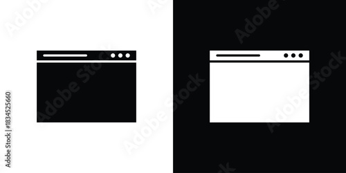 Browser window icons vector. silhouette or icon or pictogram.