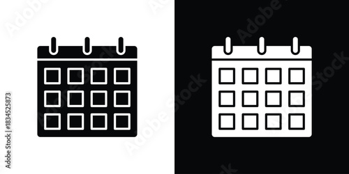 Calendar icons vector. silhouette or icon or pictogram.