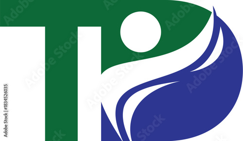 Letter TD health logo design vector