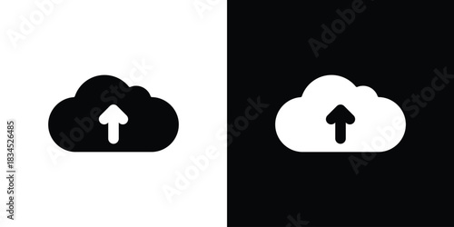 Cloud upload icons vector. silhouette or icon or pictogram.