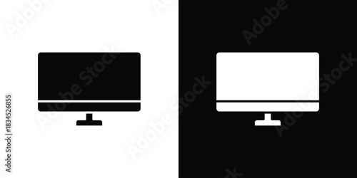 Computer screen icons vector. silhouette or icon or pictogram.