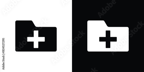 Create folder icons vector. silhouette or icon or pictogram.