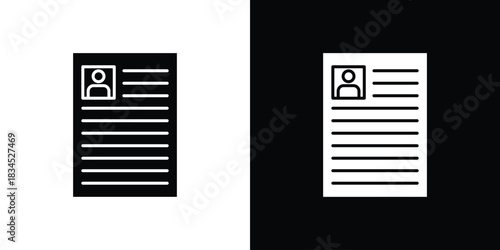 CV icons vector. silhouette or icon or pictogram.