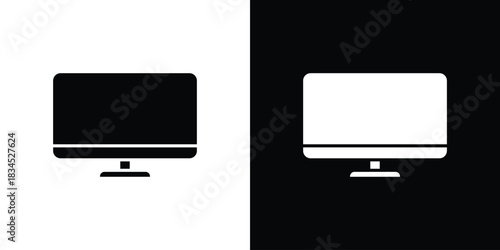 Desktop icons vector. silhouette or icon or pictogram.