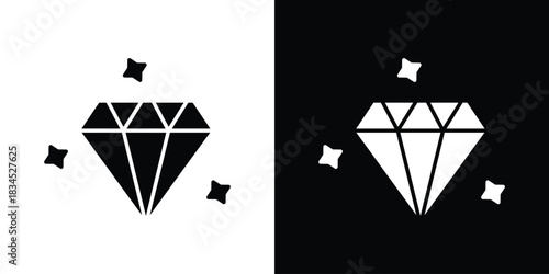 Diamond icons vector. silhouette or icon or pictogram.