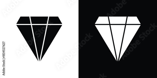 Diamond icons vector. silhouette or icon or pictogram.