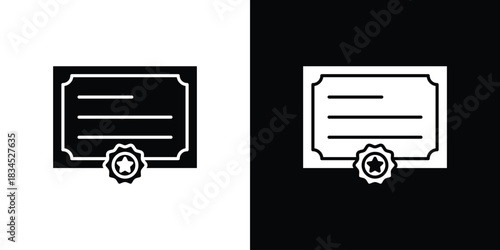 Diploma icons vector. silhouette or icon or pictogram.