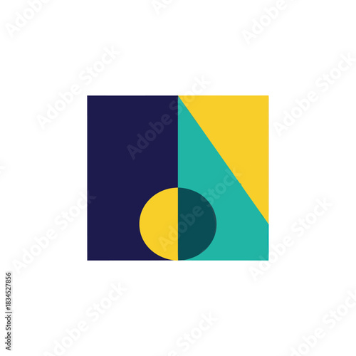 Free Download Geometric Composition with Square, Triangle, and Circle Elements. - GFXLoad