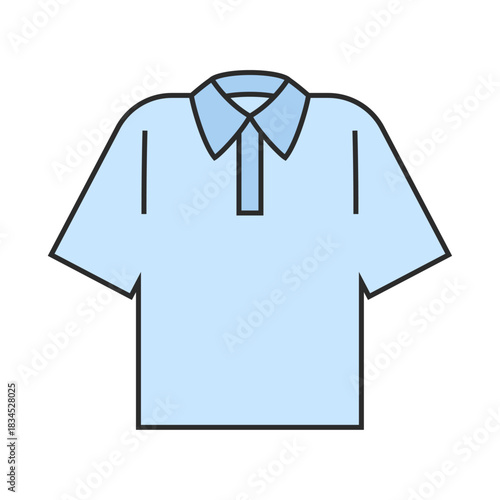 ワイシャツ、半袖、洋服、ファッション、コーディネート、おしゃれのイラスト（カラー）