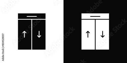 Elevator icons vector. silhouette or icon or pictogram.