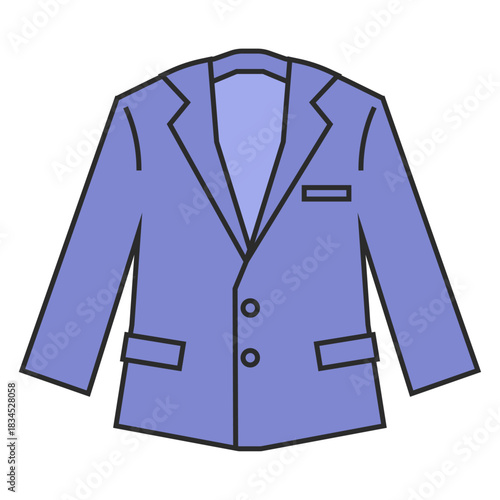 ジャケット、スーツ、洋服、ファッション、コーディネート、おしゃれ関連のイラスト（カラー）