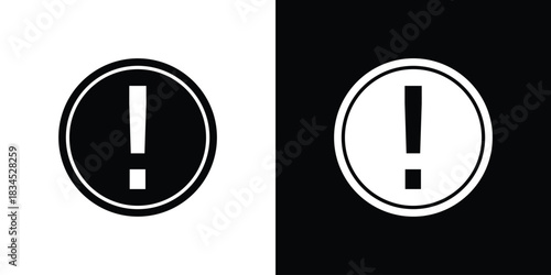 Exclamation button icons vector. silhouette or icon or pictogram.