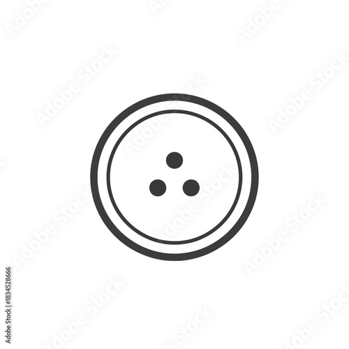Simple black and white outline drawing of a round button with three holes.