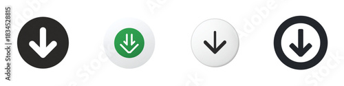 Elegant download arrow icons for modern websites, apps, and user interfaces, ensuring seamless user experience and improved conversion rates with a clean, professional look