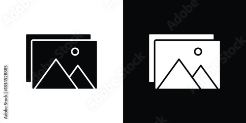 Gallery icons vector. silhouette or icon or pictogram.