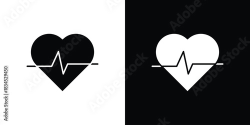 Heartbeat icons vector. silhouette or icon or pictogram.